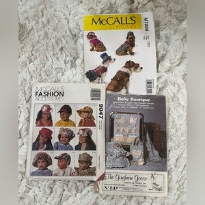 McCall's Sewing Pattern Bundle, KIDS HATS, BABY BOUTIQUE, PET COSTUMES OSZ